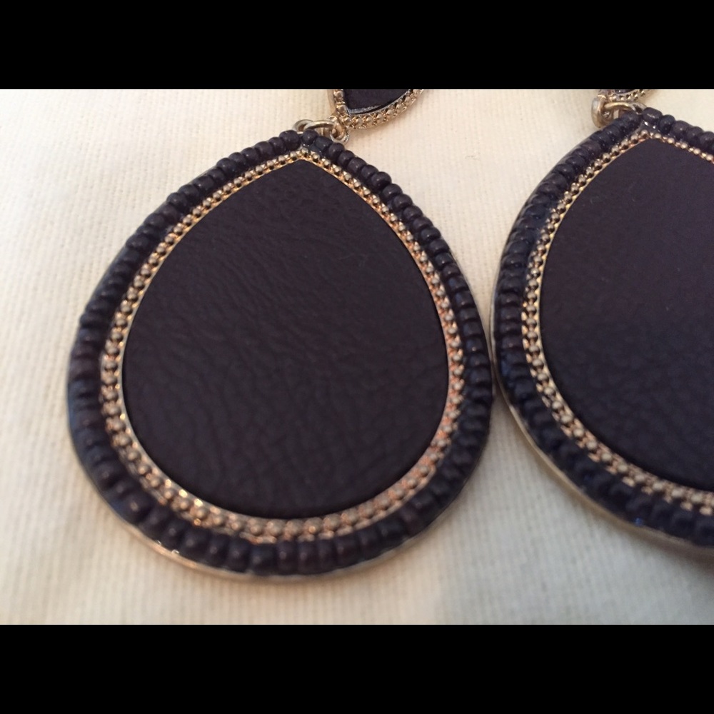 Leather Teardrop earrings